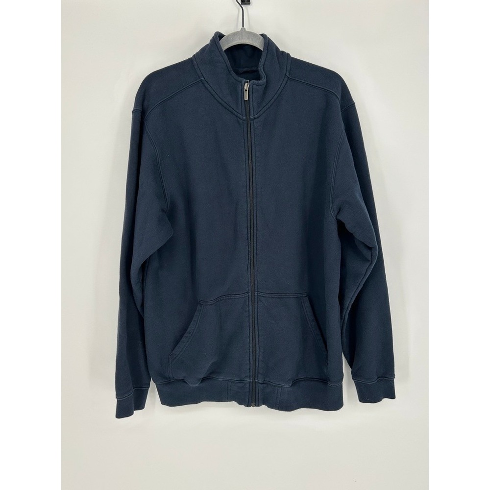 L.L.Bean Mens M Tall Full Zip Navy Sweatshirt Navy Heritage Outdoor Dadcore